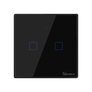 SONOFF T3UK 2C TX duvar dokunmatik Panel için 2 Gang Wifi/App/ses/RF uzaktan kumanda akıllı ışık anahtarı çalışır Alexa siyah akıllı ev - Product Image 1