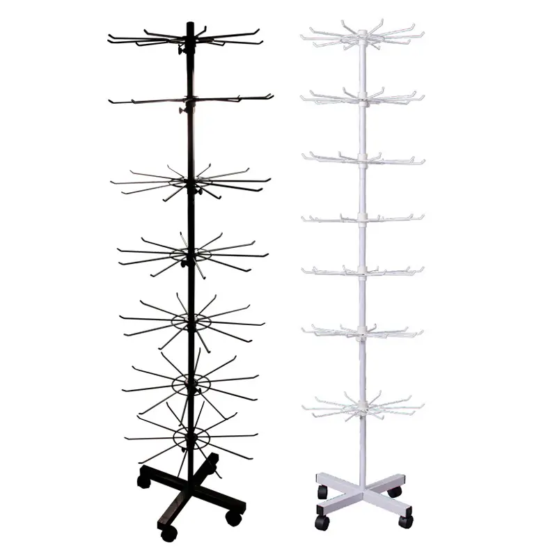 Multi-layer iron display for mask scarf hat hanger floor rotating shelf cuff rack, sock jewelry anti-rusting metal display rack