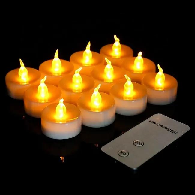 Led tea wax CR2032 candela elettronica senza fiamma con timer remote Wedding Christmas birthday atmosphere Candle light