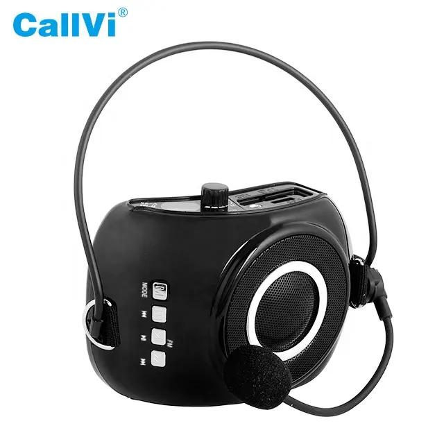 Callvi-V-25, compatible con tarjeta TF, USB, AUX, amplificador de altavoz de voz portátil
