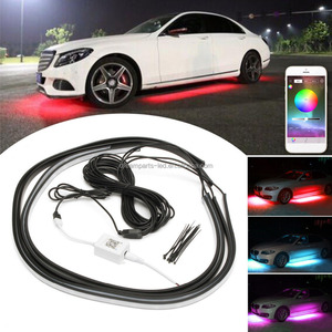 <span class=keywords><strong>LED</strong></span>アンダーカーチューブストリップアンダーグローボディネオンライトキット12VユニバーサルカーアクセサリーユニバーサルフレキシブルカーフードランプRGBCN; GUA