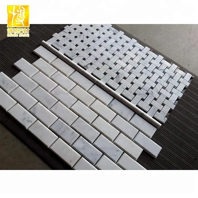 Rifornimento diretto della fabbrica rettangolo di marmo bianco mosaico per piastrelle per pavimenti