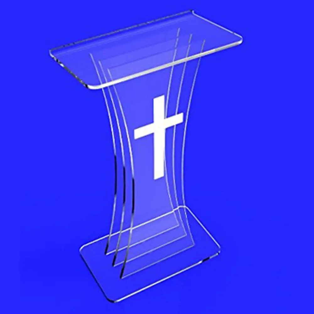 Púlpit acrílico transparente para iglesia, soporte para Iglesia