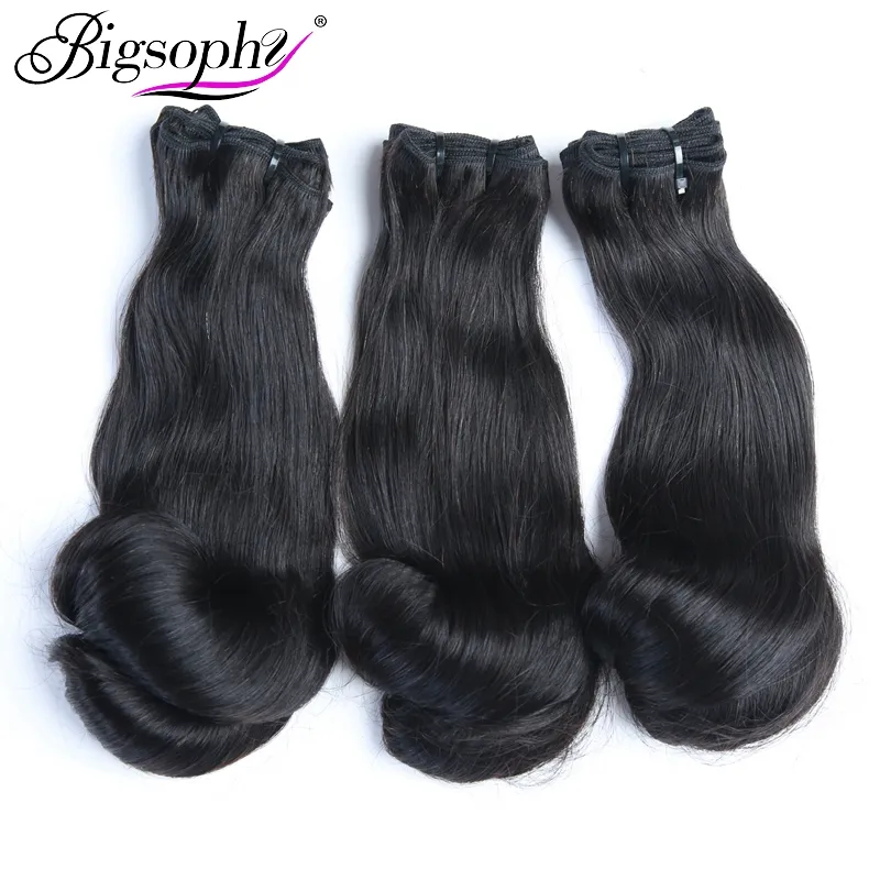 Funmi-extensiones de cabello Natural para mujeres negras, mechones de cabello con cutícula alineada, color negro, 8 ''-22''