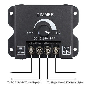 DC12V-24V manopola Dimmer PWM interruttore ON/OFF con alloggiamento in alluminio Controller Dimming a canale singolo 30A per striscia LED monocolore - Product Image 3