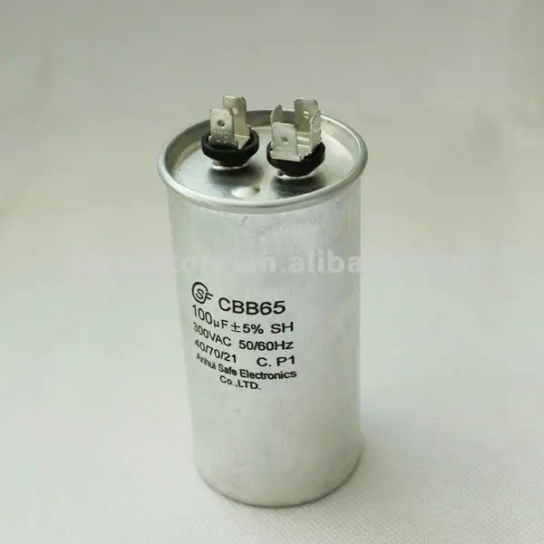 Capacitor de motor de corrida cbb65, 300vac 450vac 100uf