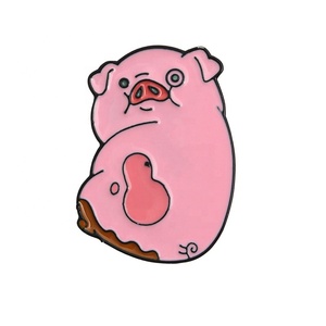 Kunshan nhà máy trực tiếp giá tùy chỉnh trọng lực rơi waddles men ve áo Pin huy hiệu bán buôn kim loại phim hoạt hình mềm men Pin lợn - Product Image 2