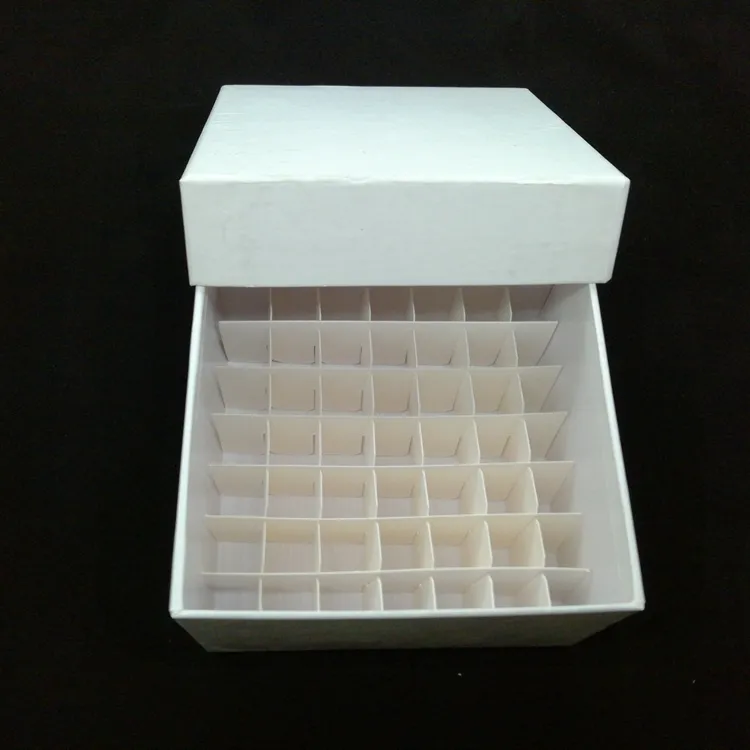 실험실 공급 49 구멍 10ml 15ml Cryo 작은 유리병 어는 종이 저장 상자