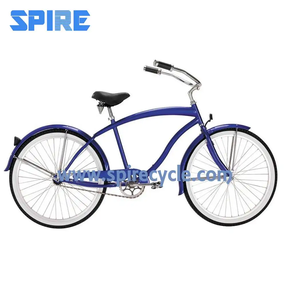 Single speed 26 inch steel fork and frame cruiser bicycle