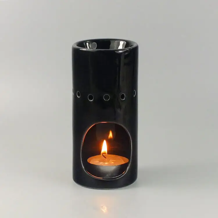 Grosir Tempat Lilin Pembakar Minyak Hitam, Pembakar Aroma Keramik Hitam Kecil