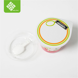 5oz 150ml plastik tatlı yunan dondurulmuş yoğurt/yoğurt bardak Shrink etiket sızdırmazlık folyo kapaklar ve kaşık - Product Image 6