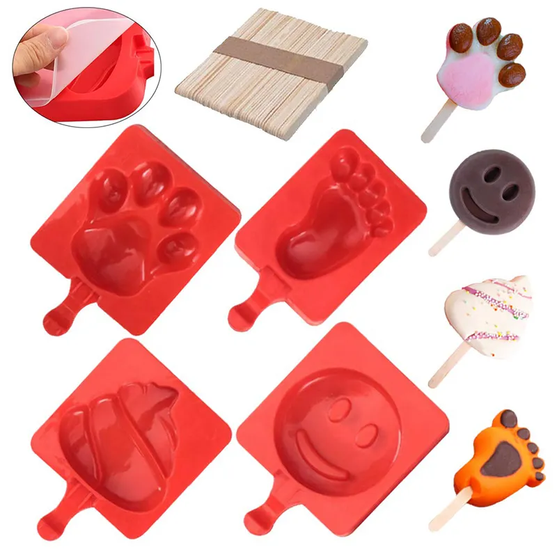 Pop Eis Am Stiel Maker Gefrorenen Form Popsicle Schokolade Tablett Silikon Eis Form