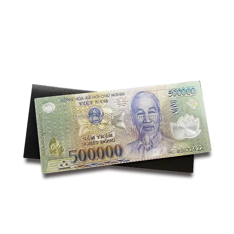 Vietnam 500000 VND banconote in oro lamina magnete banconota magnete Euro valuta note magneti frigo per souvenir regali