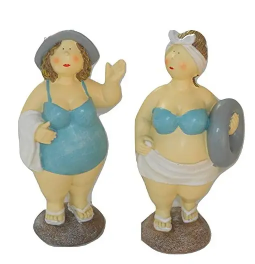 Estatuillas de resina de Nantucket personalizadas para mujer, figuritas de arte folclórico de resina en la costa, de regreso a la playa