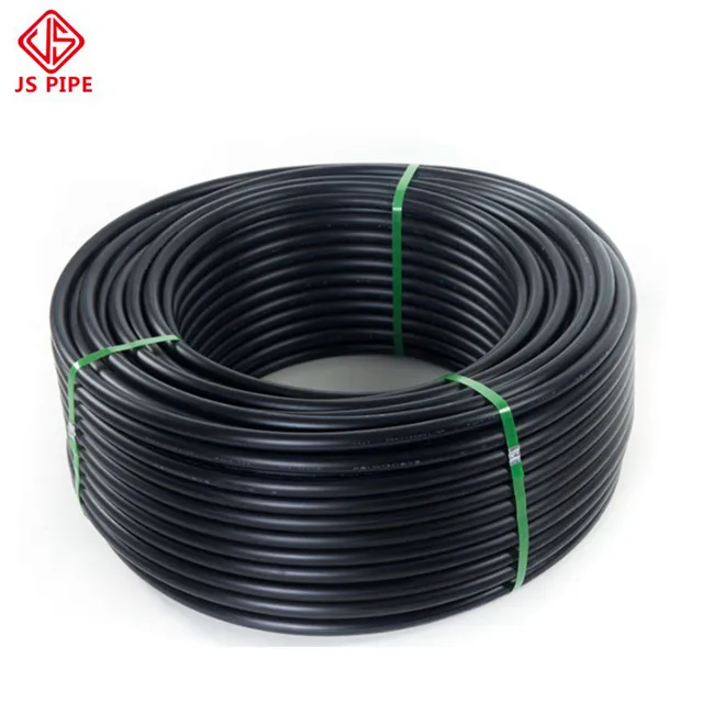 Material de PE de irrigación de plástico tubo de 1 1/2 pulgadas 32mm flexible hdpe negro bobina rollo de tubo para la agricultura de riego por goteo