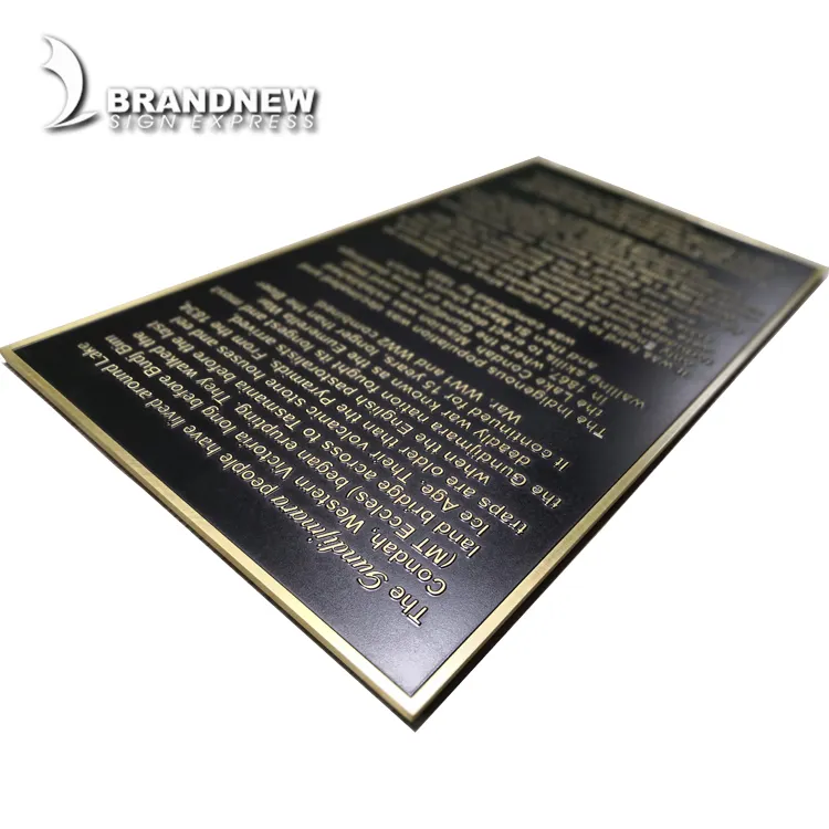 Placa de latón con relieve efecto 3D, placa de nombre con tablero irregular, 5mm, nuevo estilo