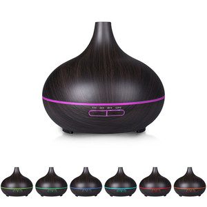 500ml Casa OEM Ufficio Aria Ad Ultrasuoni Umidificatore Portatile Con Led Aromaterapia <span class=keywords><strong>Aroma</strong></span> Olio Essenziale Diffusore per la Casa-Legno grano
