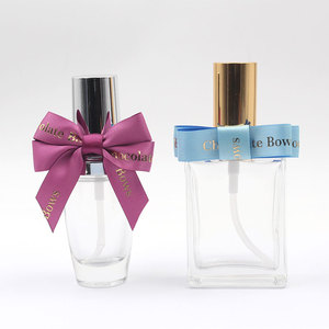 Lazo de cinta satinada de poliéster prefabricado con lazo elástico para botella de perfume, venta al por mayor - Product Image 1
