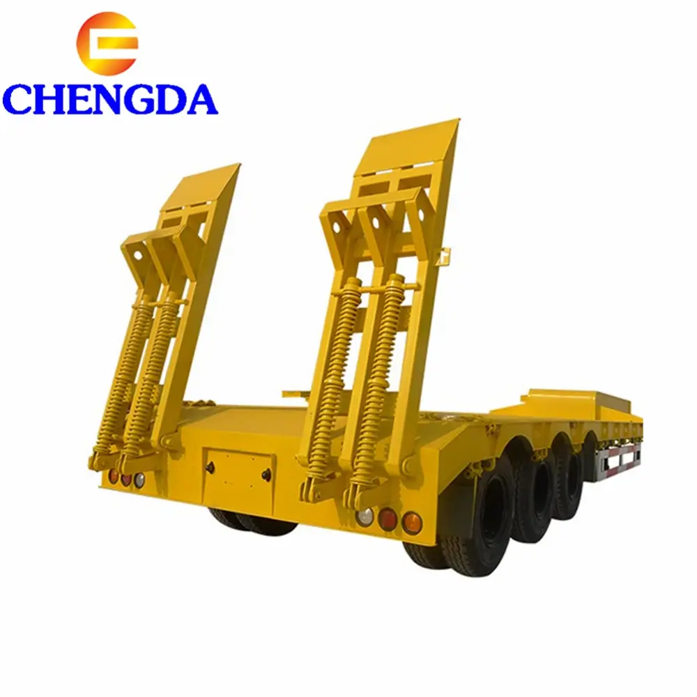 3 เพลา lowbed semi trailer รถบรรทุกยานพาหนะพิเศษ transporter สำหรับ Heavy duty อุปกรณ์