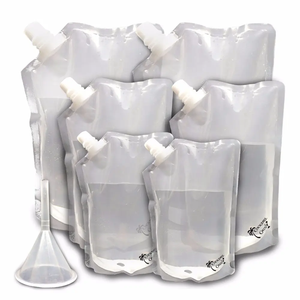 Toptan şeffaf plastik stand up tek kullanımlık çanta içecek meyve suyu/su/sıvı emzik kese