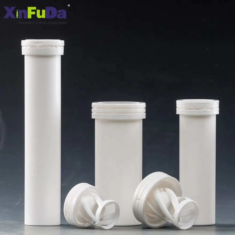 Imballaggio sanitario farmaceutico tubo di plastica integratore vuoto economico flacone per compresse effervescenti con tappo a molla essiccante