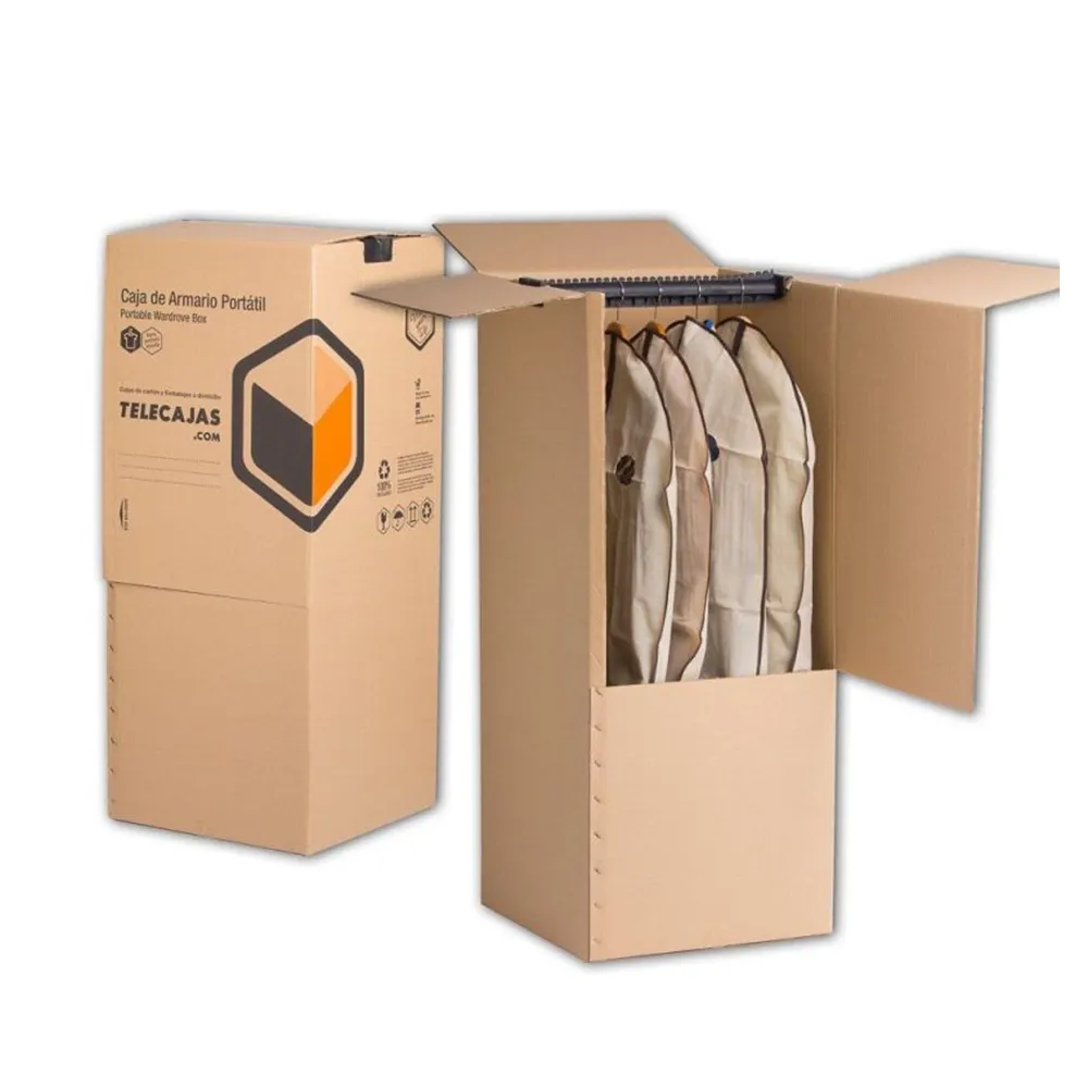 Moving Box Customized Hard Duty Carton Clothing Box Packaging Clothes Wardrobe Box For Moving On Sale