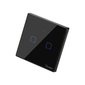 SONOFF T3UK 2C TX קיר מגע שחור אור מתג 2 כנופיה Wifi/אפליקציה/קול/RF שלט רחוק חכם בית אוטומציה עובד עם Alexa