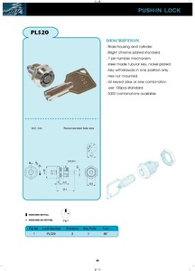 推动安全管状黄铜锁 - Product Image 6