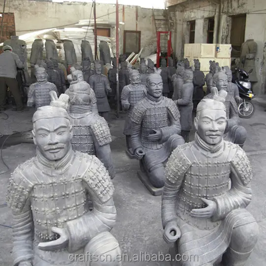 Guerrieri di terracotta statua di bronzo scultura soldati