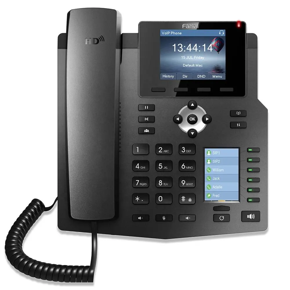 Fanvil X4 2.8 Pollici a Colori Dello Schermo SIP Telefono Doppio Schermo a Colori Supporta POE Voip Sip IP Phone