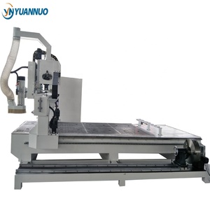 YN1325 YN1530 carpintería 4 ejes 5 ejes herramientas de cambio automático ATC Cnc grabado tallado enrutador máquina husillo giratorio con rotativo