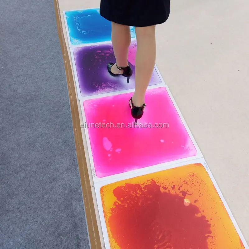 Customized Children pvc flooring mat liquid color interactive indoor kids Sensory playground flooring