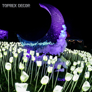 TOPREX dekor lale çiçek LED ışıkları şenlikli ve parti malzemeleri açık akşam düğün dekor için mevcut pembe mor mavi - Product Image 2