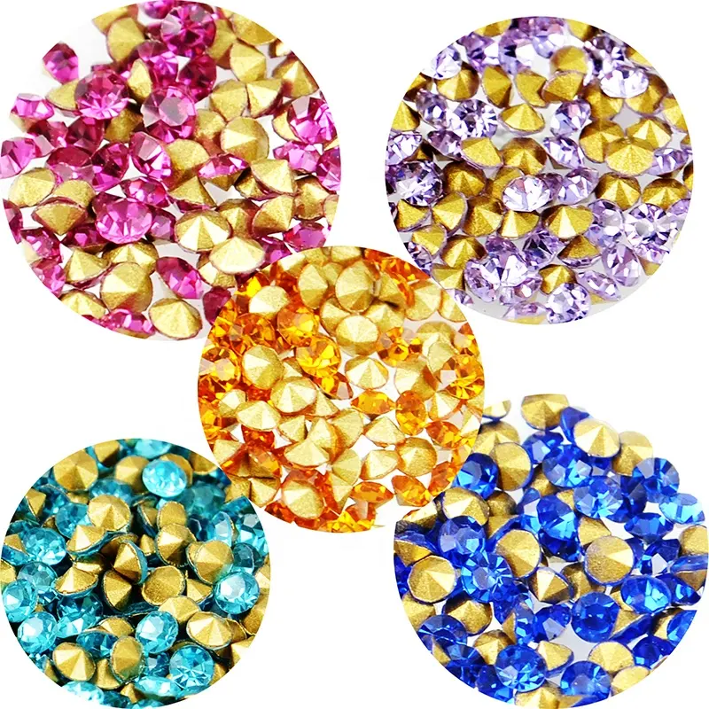 Piedras preciosas de cristal SS6.5, punto trasero MC Chaton, diamantes de imitación para la fabricación de recorte de diamantes de imitación