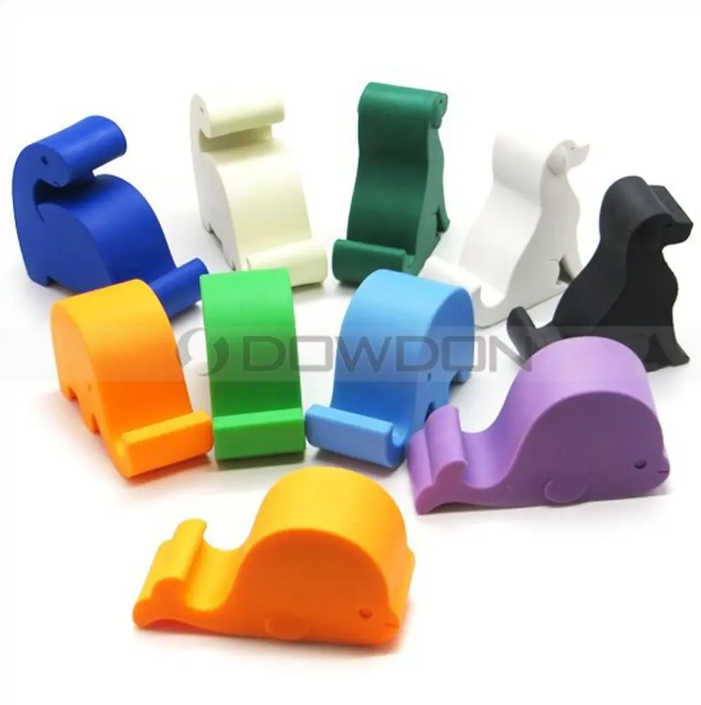 Đáng Yêu Loạt Động Vật Dog Cat Voi Cá Heo Điện Thoại Đứng Silicone Điện Thoại Di Động Chủ