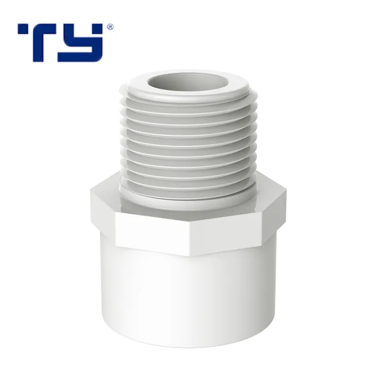 플라스틱 물 연결 고무 조인트 PVC 남성 스레드 어댑터 파이프 피팅 남성 어댑터