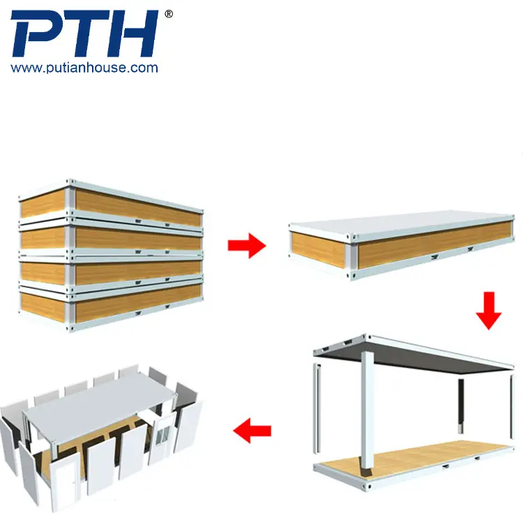 PTH Casas บ้านสำเร็จรูปภาชนะบรรจุบ้านจิ๋วบ้านโมดูลาร์การจัดเก็บที่อยู่อาศัยพร้อมทำภาชนะ