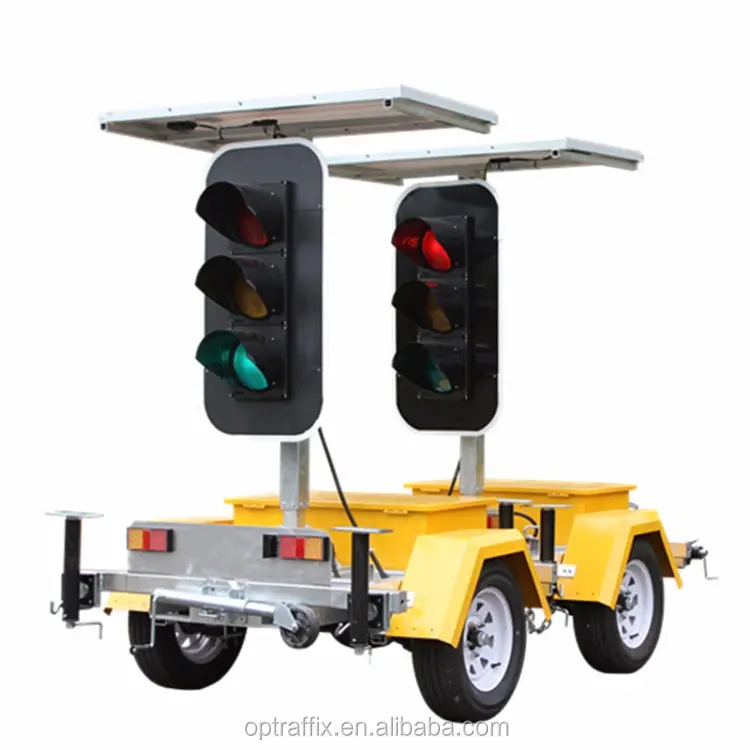 AS/NZS結合交通迂回ソーラーパワーモバイルストップアンドゴー方向標識ストリートLEDポータブル交通信号灯