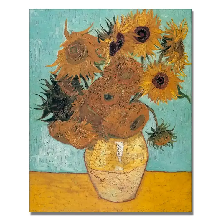 Pinturas famosas de replica de Vincent Van Gogh, pintura de girasoles