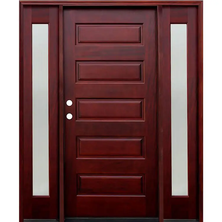 Puerta exterior de madera maciza moderna de modelos de puerta principal rústica