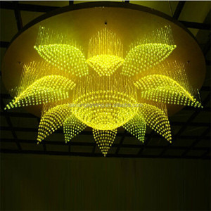 Guzhen照明シャンデリア製造LED光ファイバーステンレス鋼RGB竹吊り下げランプリモコン付き、CE & ROHS - Product Image 1