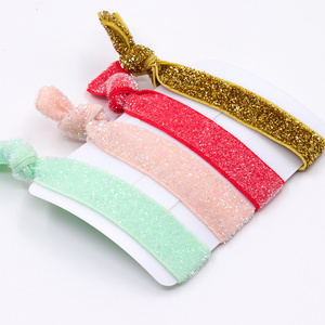 厂家批发闪光弹性发带打结女童丝带 - Product Image 1