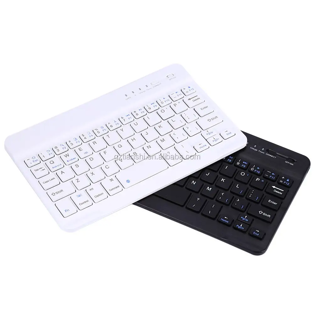 Mini teclado de diente azul inalámbrico portátil multimedia ultra delgado para Android Windows iOS Tablet PC, teclado de tableta Android