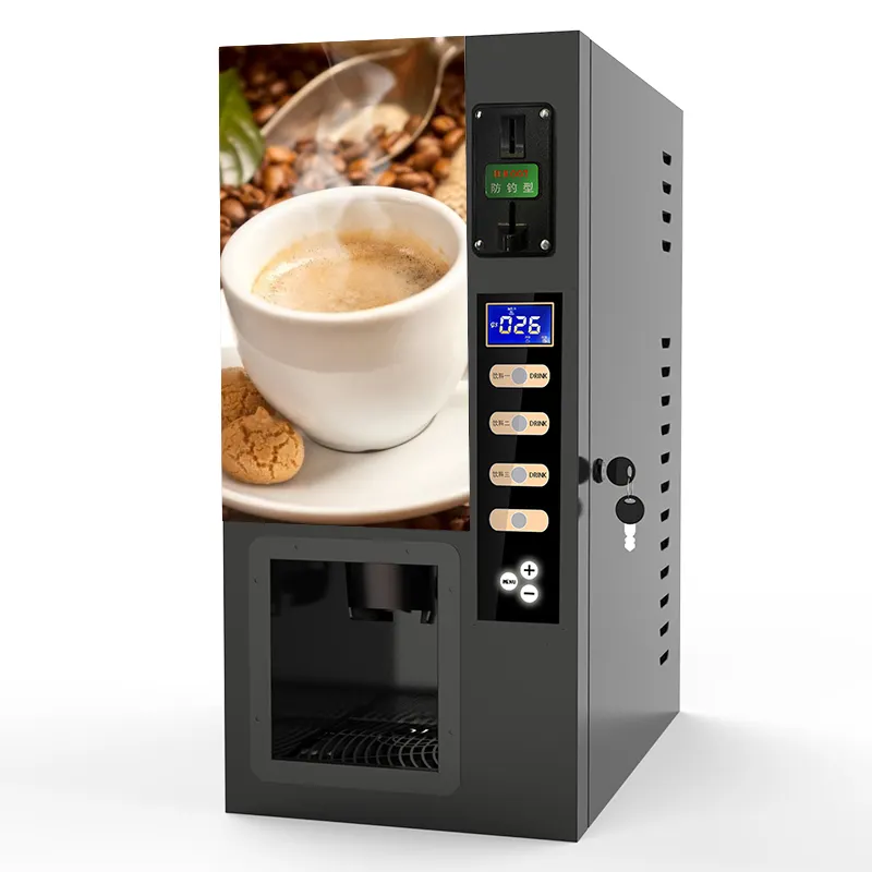 Máquina expendedora de café, máquina expendedora de café con función de monedas, venta automática