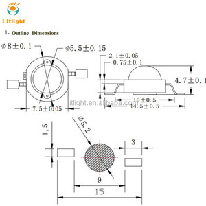 Lumileds-taklit K1 paket tipi Epistar Epileds çip 1W 3W yüksek güç LED diyot 540nm 550nm 555nm 560nm 565nm 570nm 575nm Leds - Product Image 4