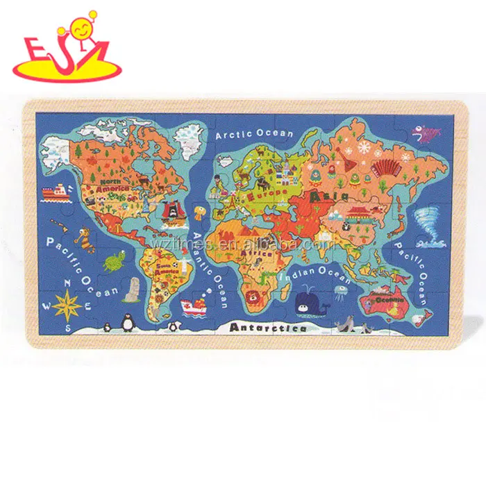 Großhandel baby holz welt karte puzzle mode kinder holz welt karte puzzle kinder holz welt karte puzzle W14C138