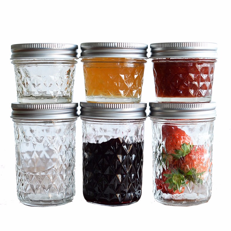 Haonai wide mouth glass mason jar/glass jar with metal lid/glass storage jar