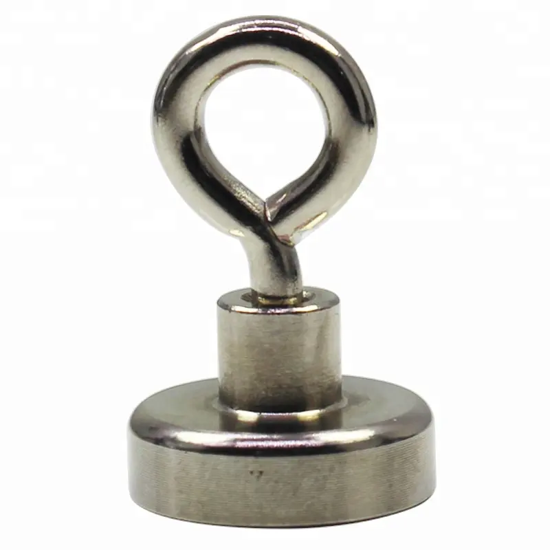 PMB - Porta-chaves de neodímio D20 pote magnético com ilhó permanente SGS espessura pote magnético industrial/copo em forma de prata brilhante