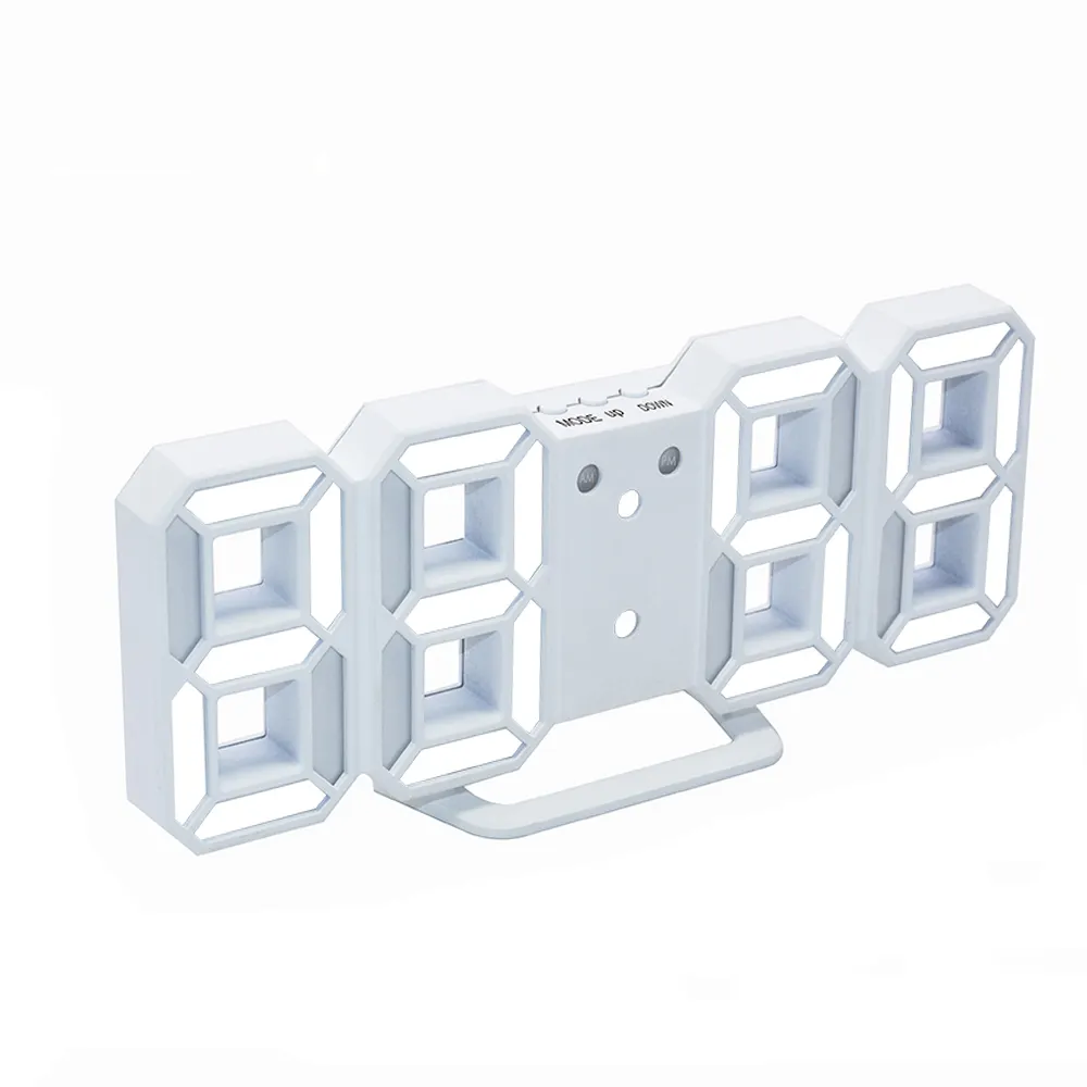 Corea Vendita Calda Design Moderno 3D Digitale Orologio Da Parete A Led grande Creativo Vigilanza Dell'annata Decorazione Della Casa Decor Desk Alarm Timer orologio