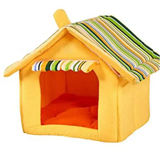 ポータブル犬小屋高級ペット犬小屋居心地の良い暖かい犬、猫、子犬のための素晴らしい屋内-屋外ペットベッドハウス